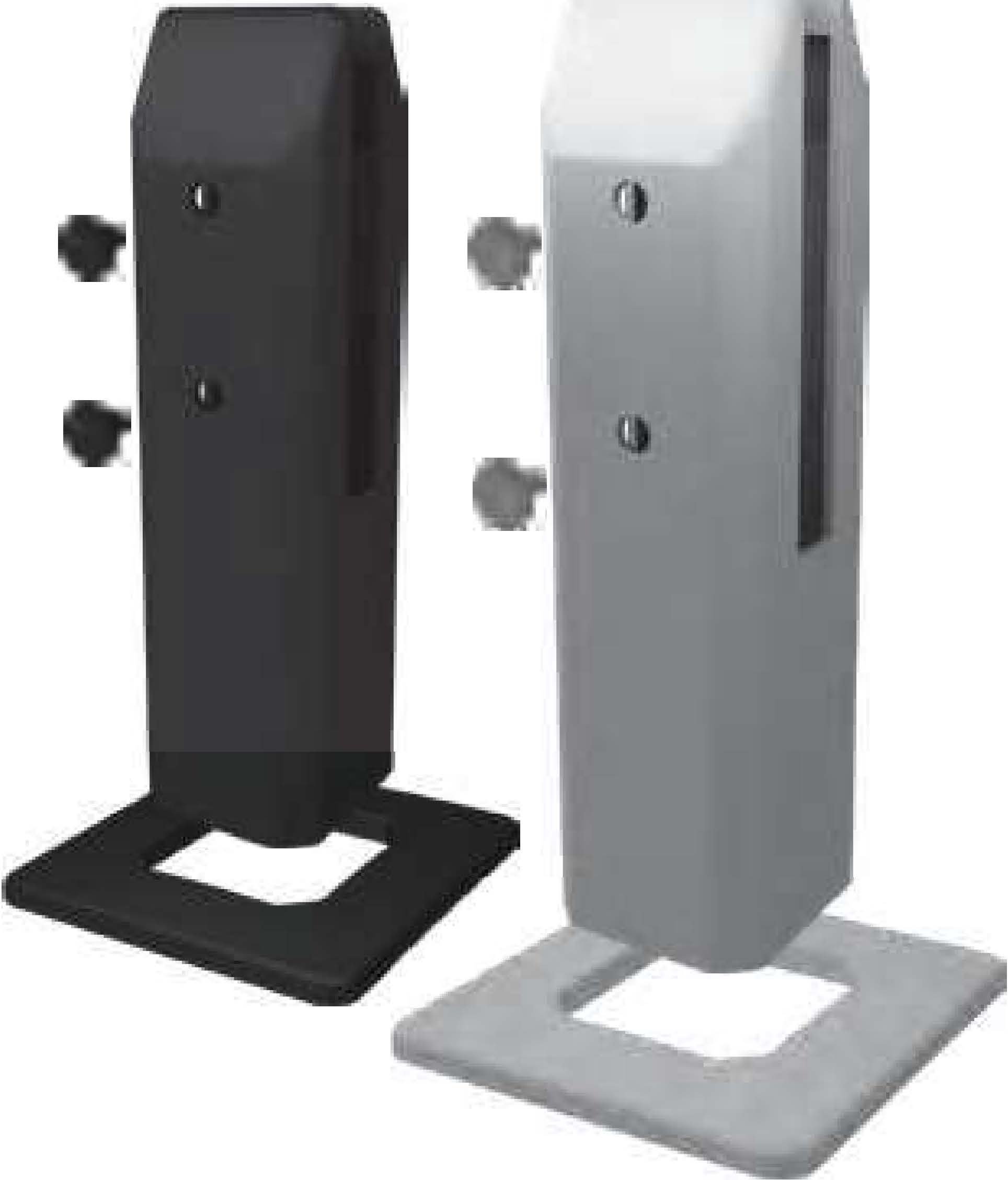 black and stainless spigot insulators