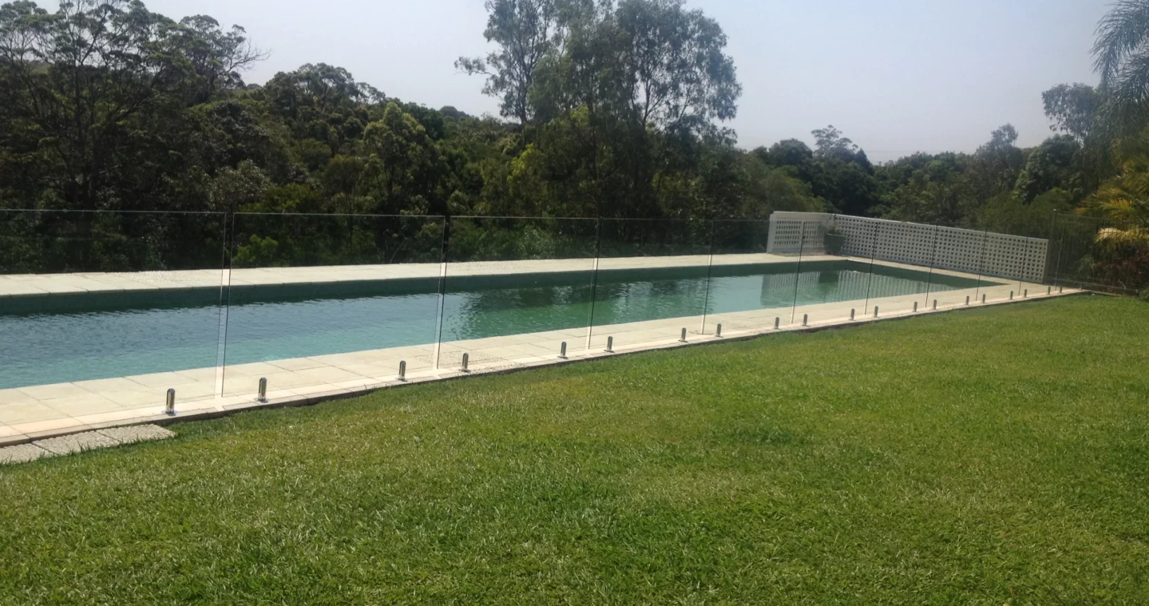 Pool Fencing - Frameless into Tiles